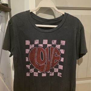 Grace & Lace Love Graphic Tee - Black and Pink